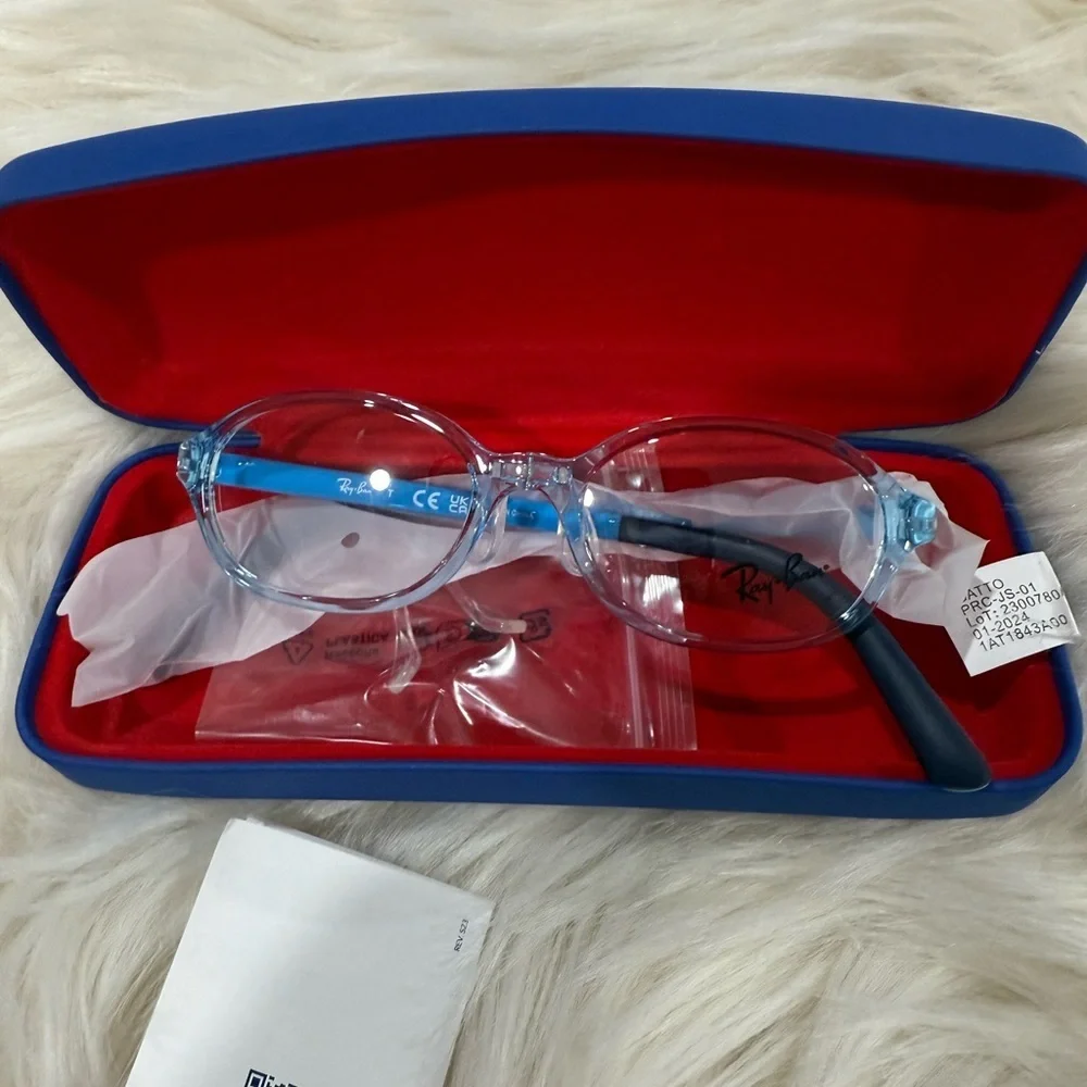 Ray-Ban Kids Jr Blue Clear Oval Eyeglasses